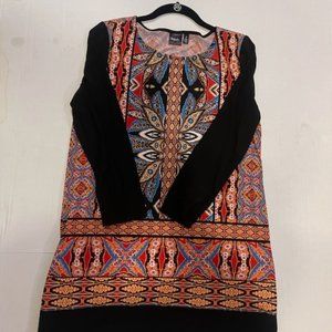 RAFAELLA multicolored tunic size M zippers on sides